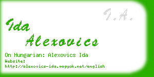 ida alexovics business card